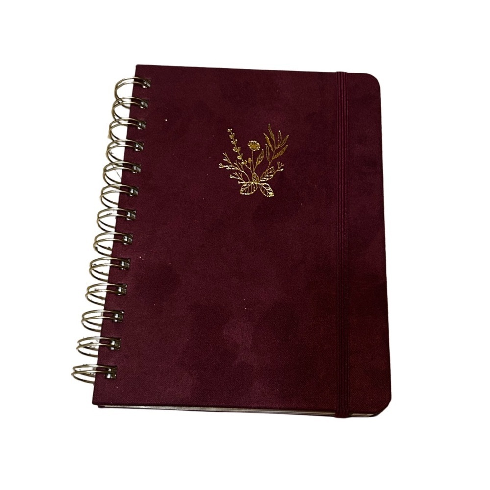 Threshold Burgundy Notebook with Gold Floral Design